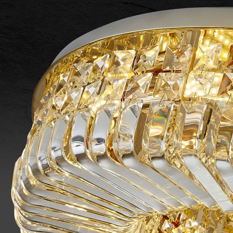 Crystal Ring LED Ceiling Lamp: Modern Luxury for Home Décor