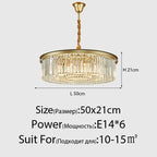 Retro Crystal Ceiling Chandelier for Living Dining Room, Industrial Vintage Hanging Light