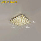 Crystal Ceiling Lamp: Modern Minimalist Indoor LED Lighting for Living Room, Dining & Bedroom