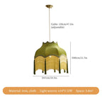 Vintage Green Cloth Tassels LED Ceiling Chandelier Pendant Lights Home Decor