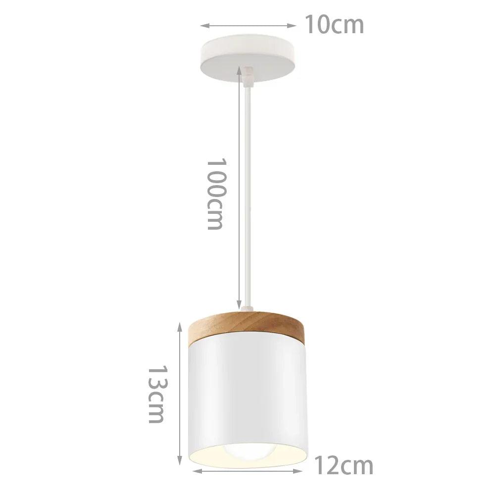 White Industrial LED E27 Pendant Light for Modern Home Kitchen Decor