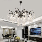 Crystal Chandelier: Modern Minimalist Luxury LED Lighting for Living Room and Bedroom