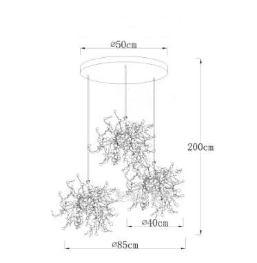 Stainless Steel Chandelier Pendant Lamp LED Dining Table Lighting Fixture