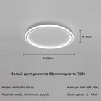 Modern Round LED Ceiling Lights Iron Mounted Dimmable Indoor Lighting