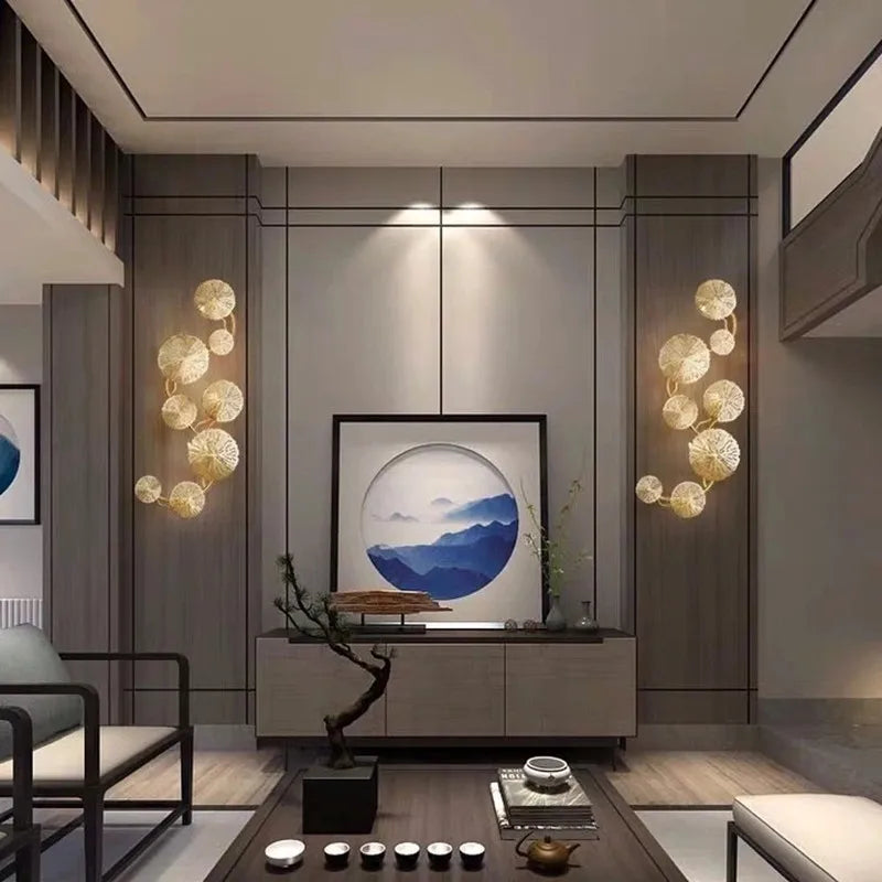 Nordic Lotus Leaf Wall Light: LOFT Industrial Retro Sconce, Living Room Bedroom Aisle Lamp