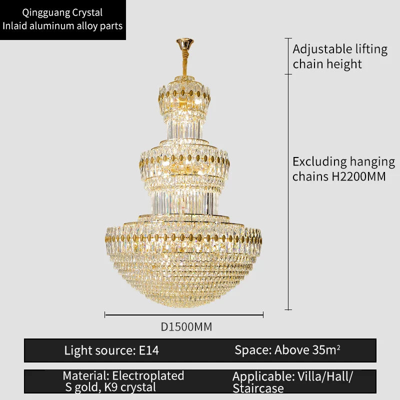 Crystal Chandelier: Elegant Lighting for Home, Villa, Hotel Lobby