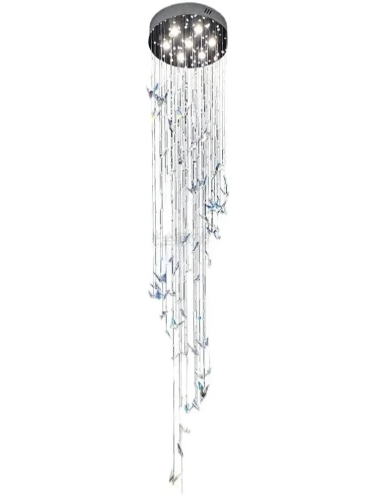 Minimalist Crystals Pendant Light Chandelier for Indoor Ceiling - Butterfly Design