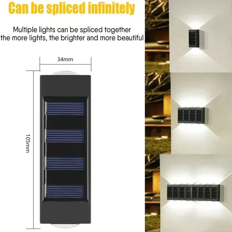 Solar Wall Lamp: Outdoor Waterproof Up/Down Lighting for Garden, Street, Landscape, Balcony
