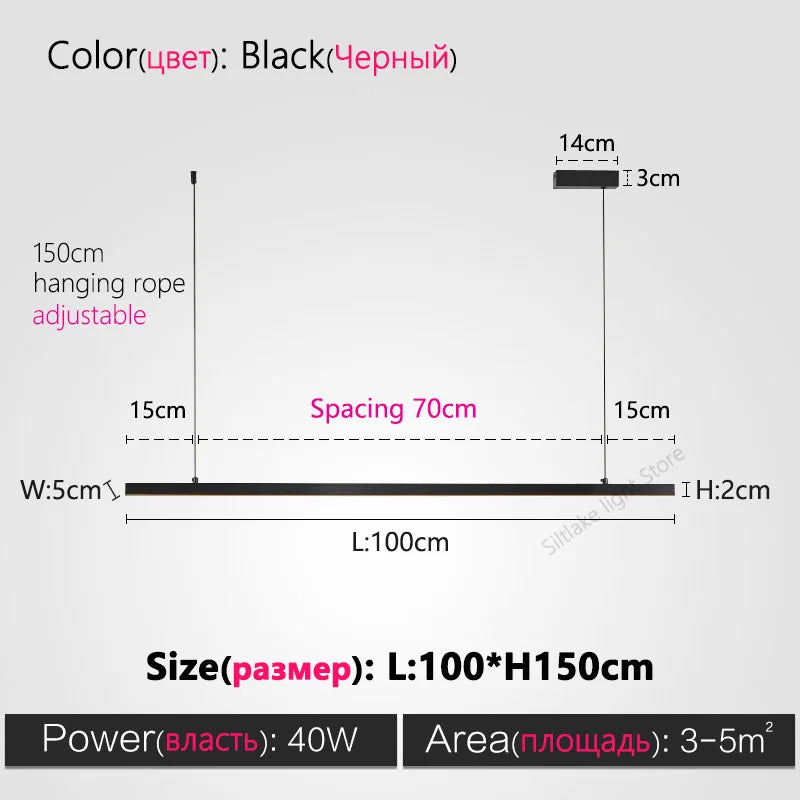 Modern Minimalist Nordic Chandelier Strip Lamps for Dining Room, Bar Table, and More