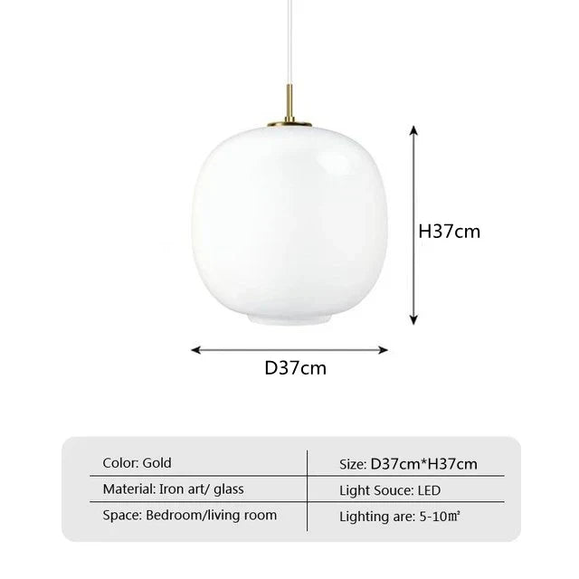 Modern White Glass Ball Pendant Lamp for Restaurant Kitchen, Designer VL45 Radiohus Style