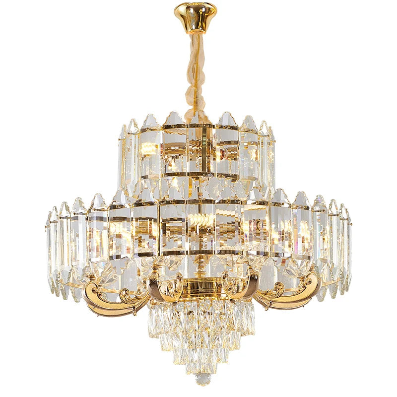 Crystal Chandelier: American Luxury LED Pendant for Living Room, Dining Room, and Bedroom