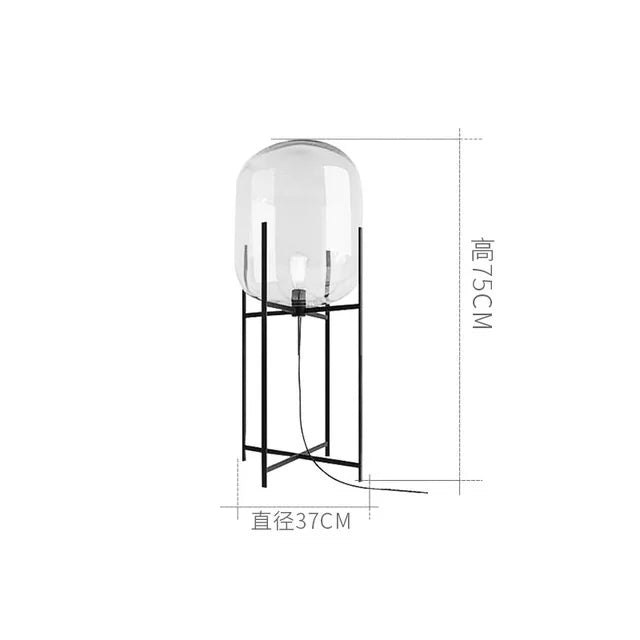 Nordic Glass LED Floor Table Lamp for Home Hotel Bedroom Lighting