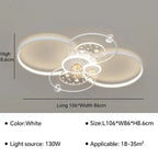 Modern Black Gold LED Ceiling Light with Remote Control for Stylish Living Room