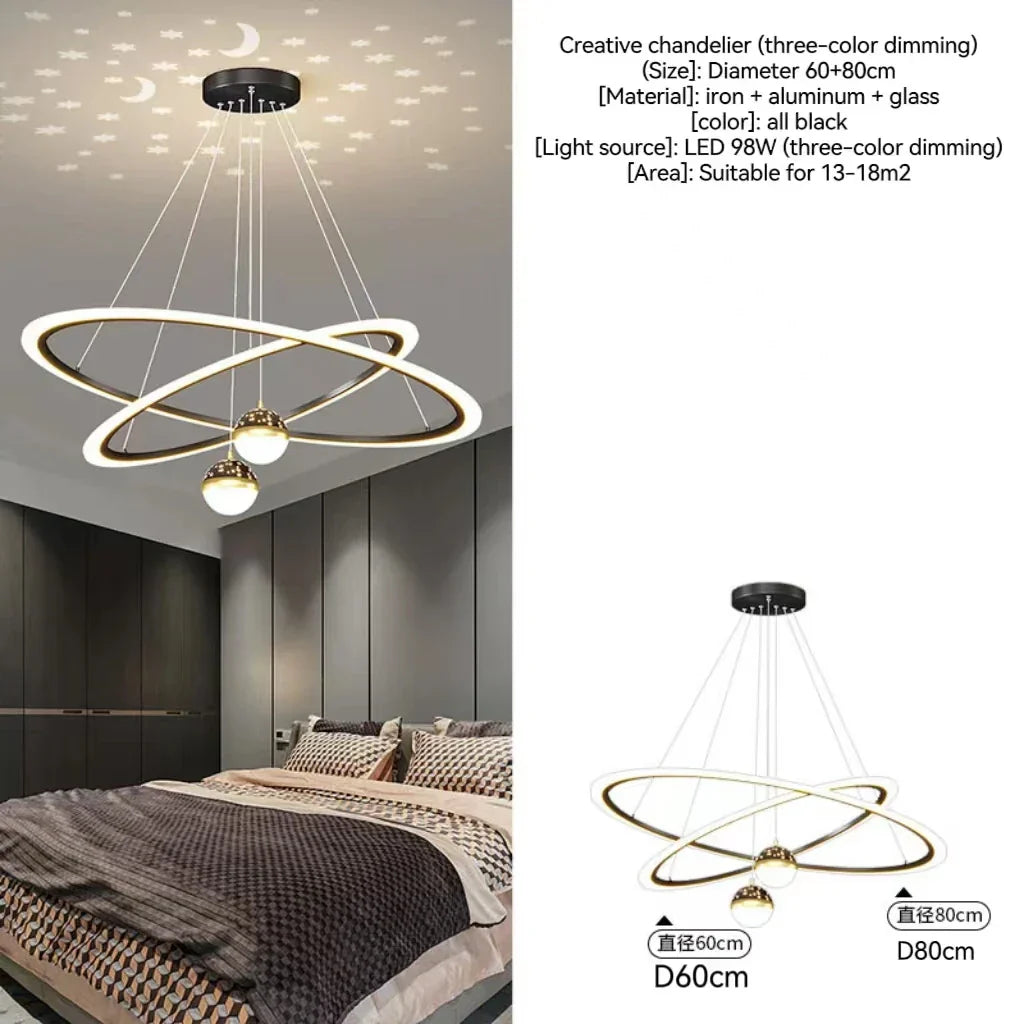 Modern Nordic Indoor LED Starry Sky Ceiling Chandelier