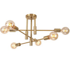 Gold Iron Cage Ceiling Light Modern Nordic Decor Retro Loft Fixture E27