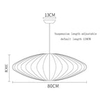 White Silk Pendant Chandelier for Living Room Hotel Hall - Modern Ceiling Lamp