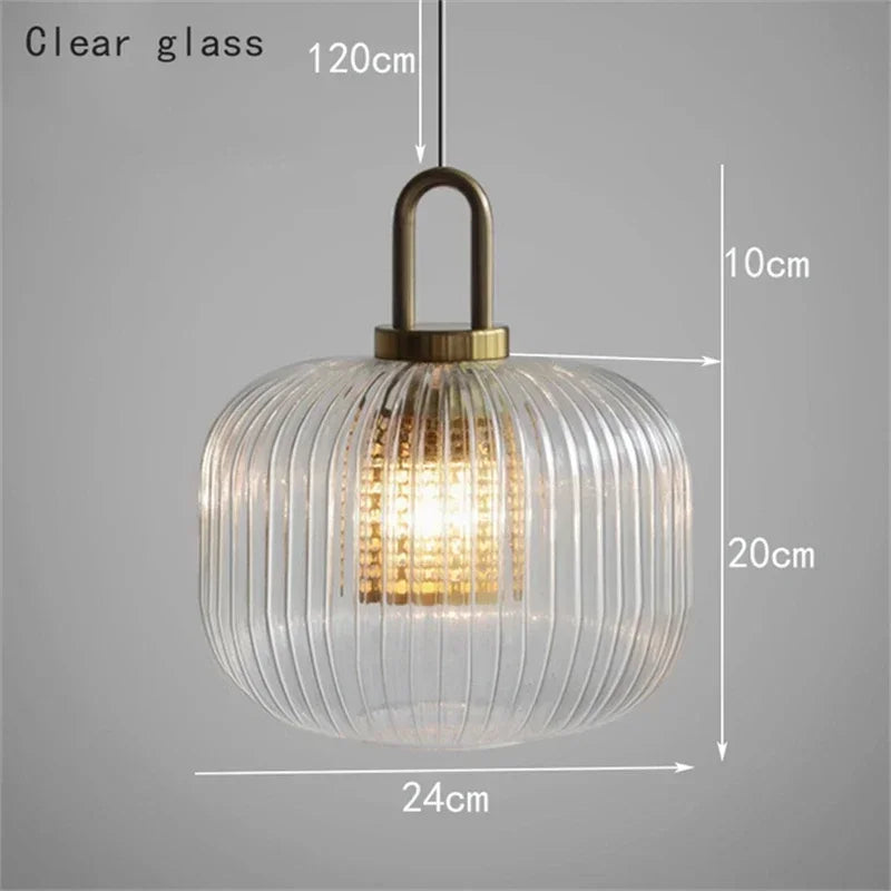 Glass Stripe LED Pendant Lights for Stylish Indoor Home Decor