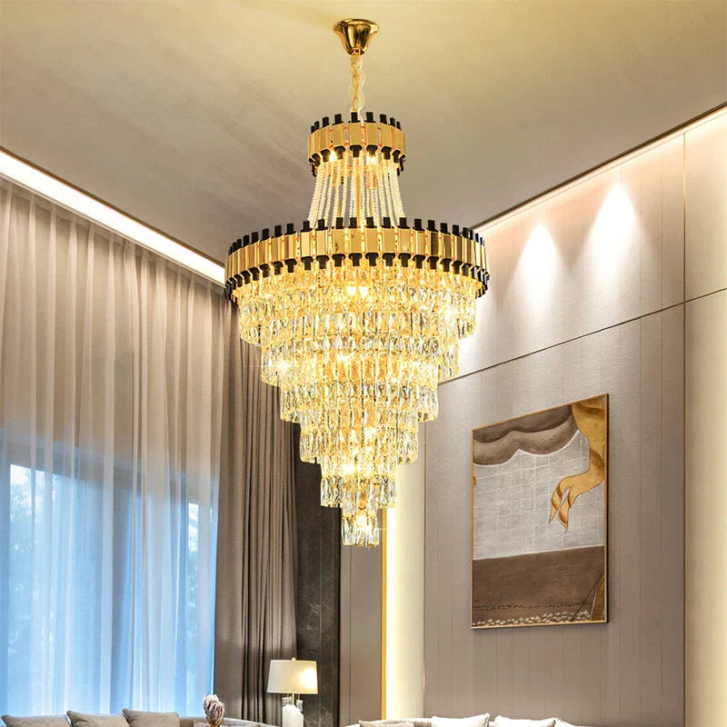 Crystal Chandelier: Modern Luxury for Duplex Villa, Hotel, Club, and Banquet Hall