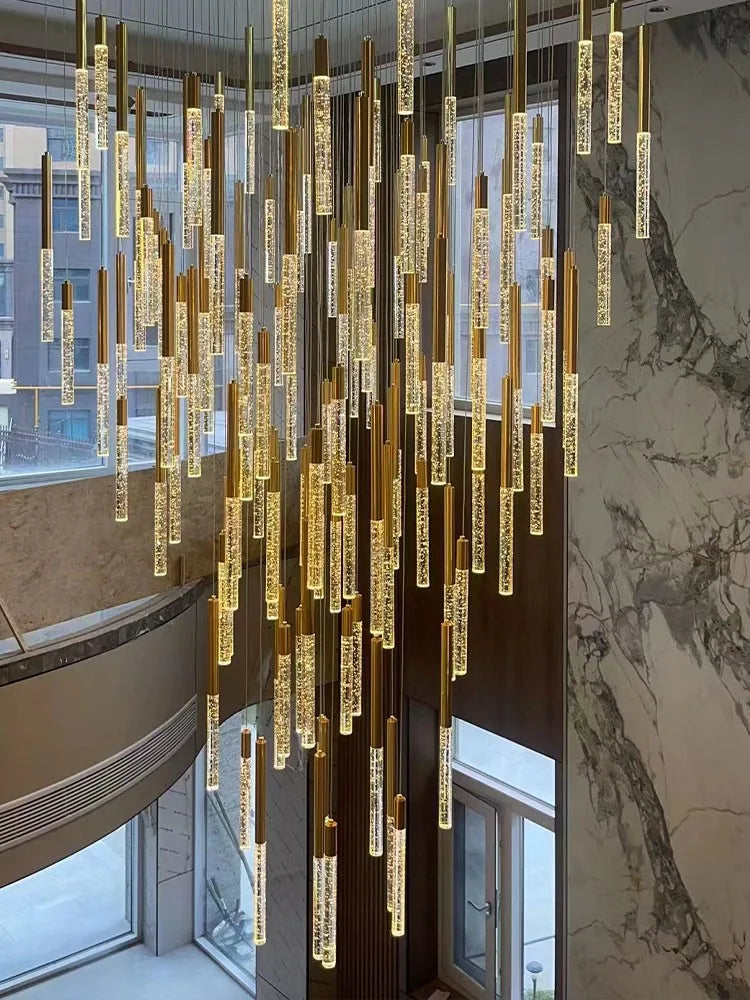 Large Luxury Crystal LED Chandelier for Living Room - Custom Hanging Lamps