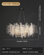 Crystal Pendant Chandelier: Elegant Lighting Fixture for Home, Dining Room, and Hotel