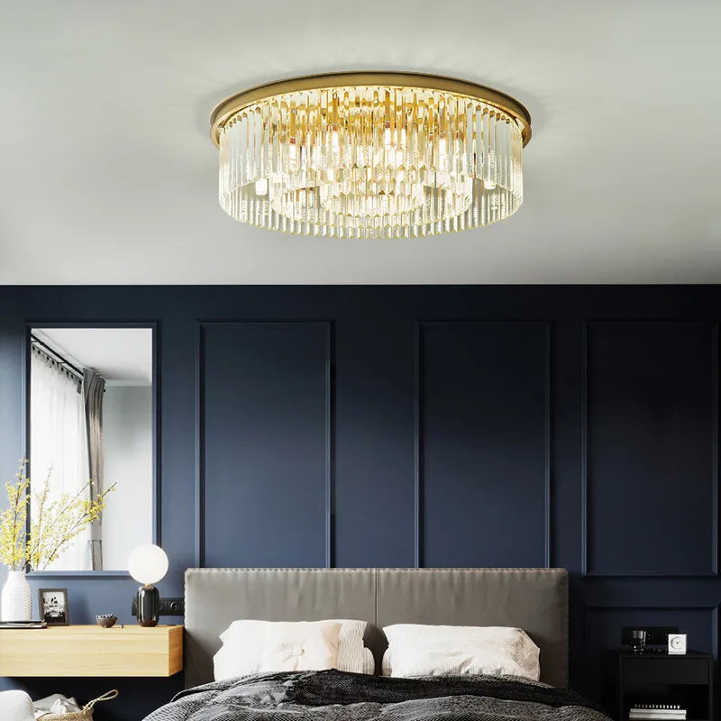 Crystal Ceiling Chandelier: Modern Industrial Retro Vintage Hanging Light for Living Dining Room