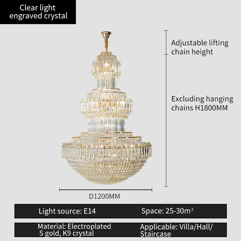 Crystal Chandelier: Elegant Lighting for Home, Villa, Hotel Lobby