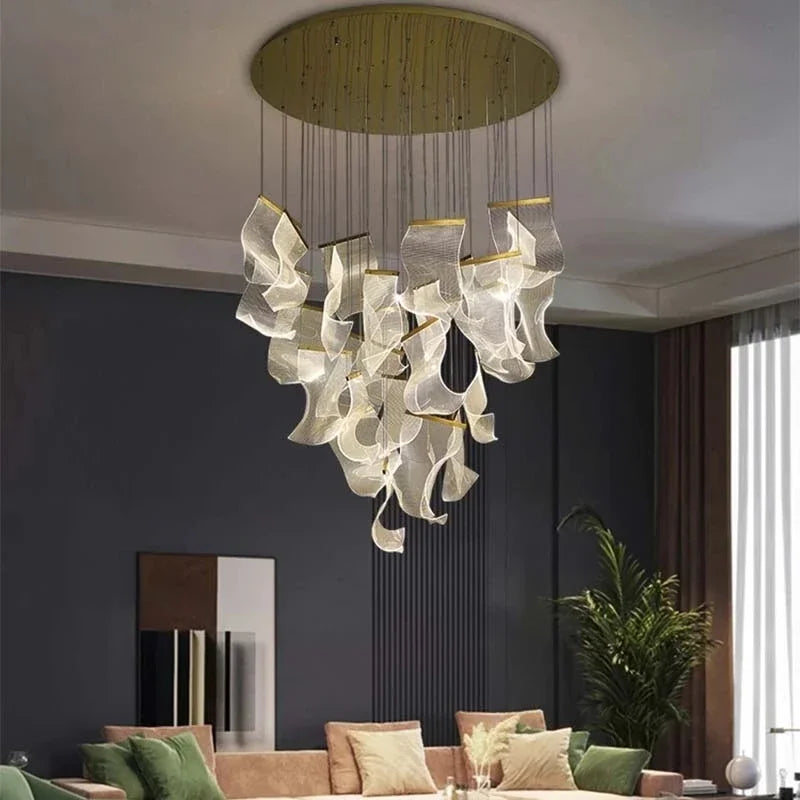Duplex Building Chandelier: Modern, Luxurious, LED, Large, Creative, Villa Pendant Lamp