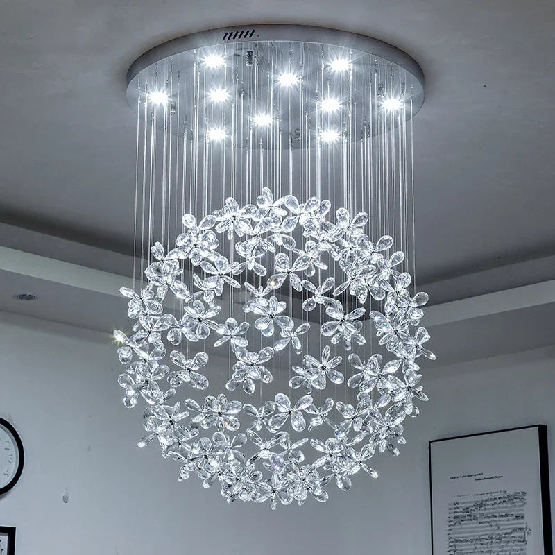 Luxury Crystal Butterfly Ceiling Chandelier for Living Room - Modern LED Light Fixtures