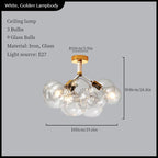 Glass Balls Ceiling Pendant Lights Minimalist Living Room Chandelier Shop Bar Decor