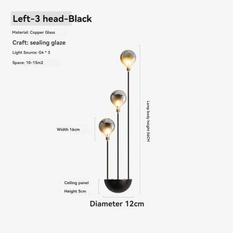 Copper Fireworks LED Ceiling Chandelier for Modern Bedroom and Living Room Decor