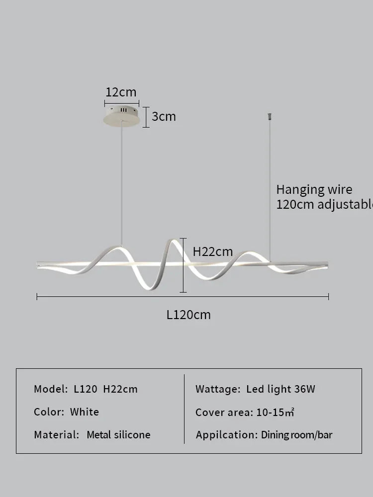 Water Ripple LED Pendant Lights: Modern Minimalist Dining Room Bar Hanging Lamp Fixtures