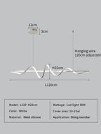 Water Ripple LED Pendant Lights: Modern Minimalist Dining Room Bar Hanging Lamp Fixtures