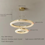 Nordic Crystal LED Ceiling Chandelier for Dining Room Kitchen Living Room