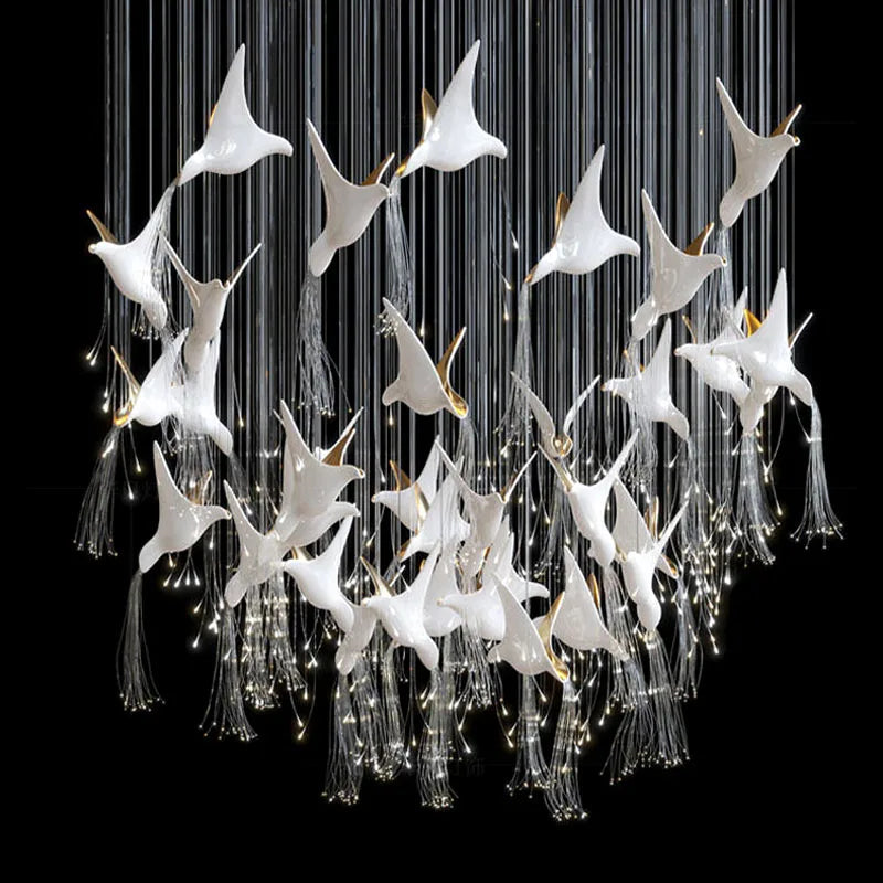 Modern Glass Ceiling Chandelier for Living Room, Hotel, Villa, and Duplex Building