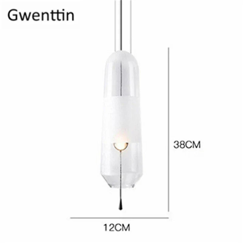 Glass Pendant Lights for Dining Room Bedroom, LED Industrial Hanging Lamp, Modern Home Decor