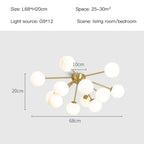 Glass Ball LED Ceiling Chandelier for Modern Living Room and Bedroom Lighting