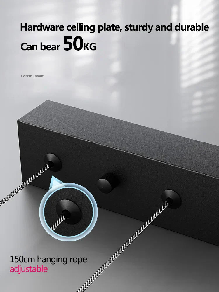 Square Chandelier LED Lamp - Nordic Modern Minimalist Light Luxury Fixture