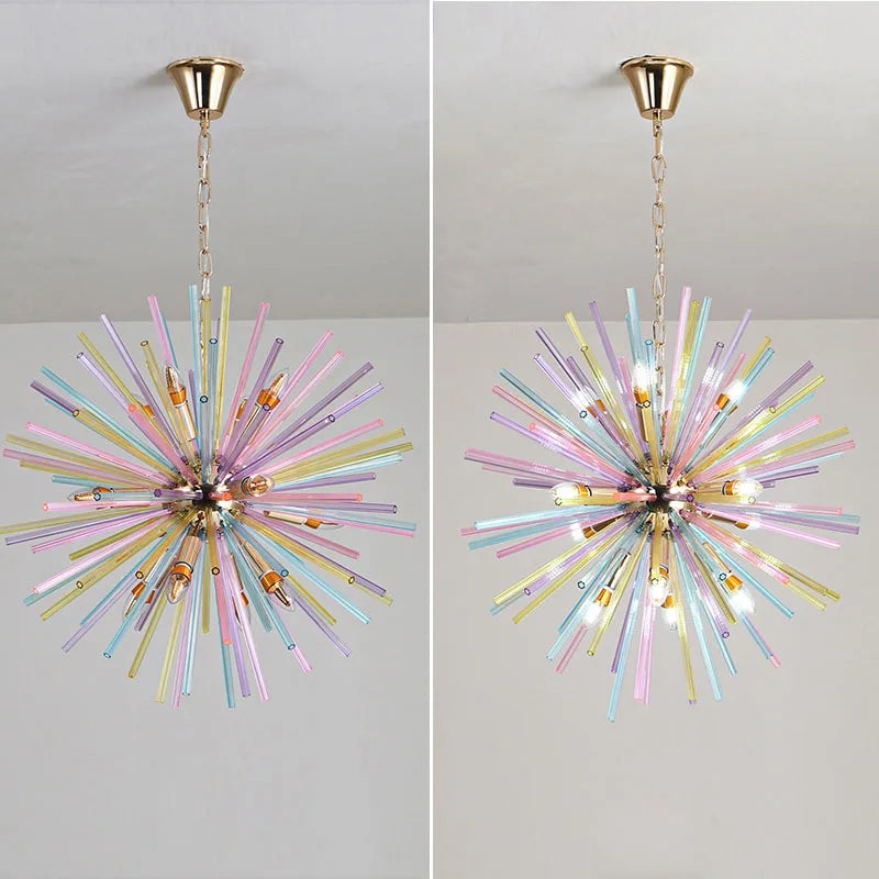 Dandelion Chandelier Glass Hanging Lighting for Kids Room, Bedroom, Dining Room