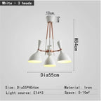 Afralia Nordic LED Multiple Head Chandelier - Black/White Iron Art - Living Room/Bedroom/Kitchen/Hotel