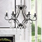 Iron Crystal Chandelier: Modern Luxury Industrial Style for Home Living/Dining Room