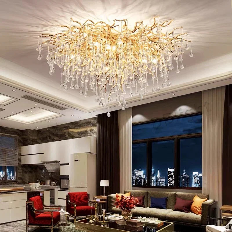 Luxury Crystal Ceiling Chandelier for Modern Living, Dining, Bedroom, and Hotel Hall Decor