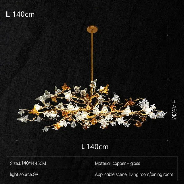 Copper Branch Pendant Chandelier for Luxury Living Room & Restaurant