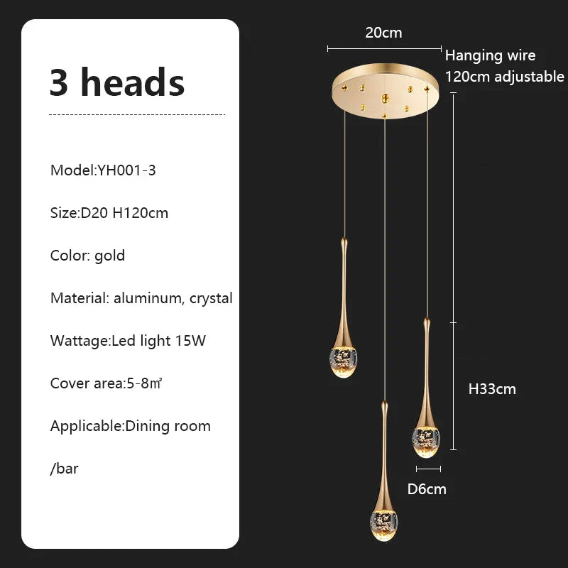Crystal Chandelier: Modern LED Pendant Light for Villa Living Room and Attic