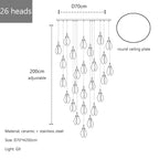 Petals G9 LED Pendant Light: Modern Ceramics Lustre for Hotel Lobby, Villa, Living Room, Stairs