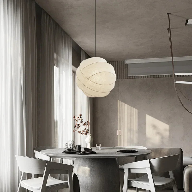 Wabi Sabi Silk LED Pendant Lamp - Nordic Modern Chandelier for Home Decor