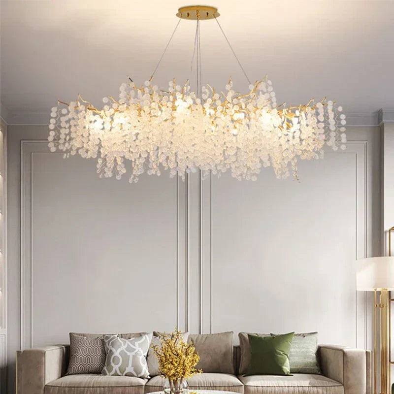 Gold Tree Branch Chandelier: Elegant European Style Pendant Light for Home Decor