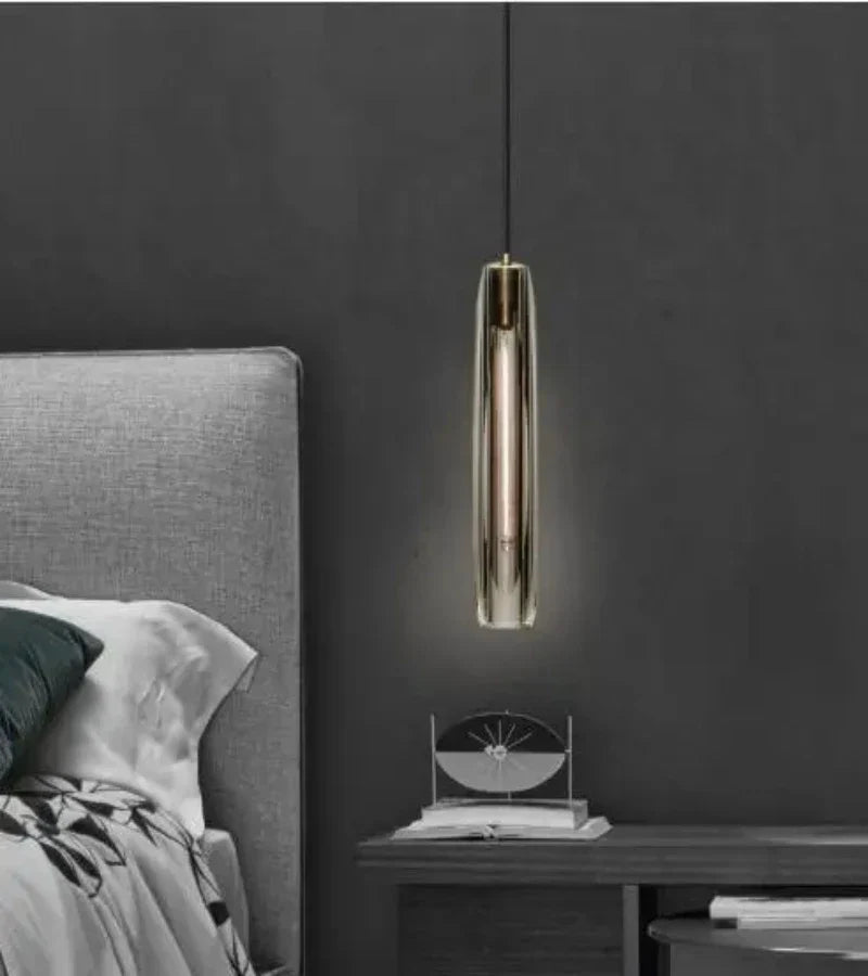 Copper Crystal Tulip Chandelier - Postmodern American Bedroom Bar Bedside Light