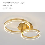 Acrylic Round Ring Ceiling Light LED Chandelier Modern Minimalism for Living Room and Kitchen