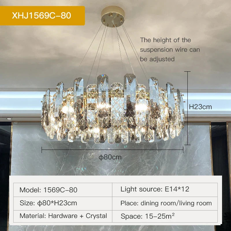 Crystal LED Chandelier for High-end Living Spaces