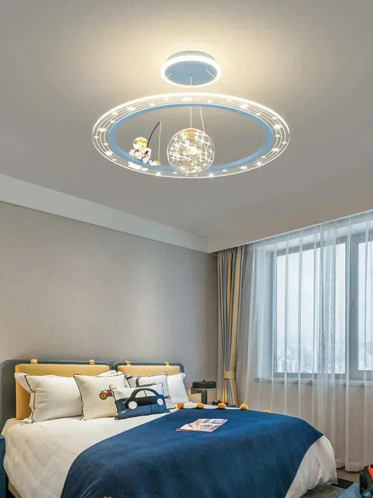 LED Chandelier for Boy's Room with Remote Control and Modern Design